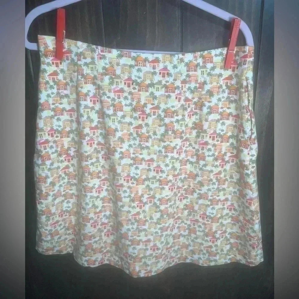 J. Jill Mini House Print Skirt. Size: Medium Petite - Picture 7 of 7